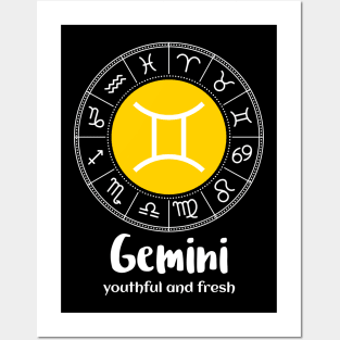 Gemini Youthful And Fresh Zodiac Sign Posters and Art